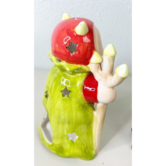 VTG Dennis East 7.5" Devil And Vampire Porcelain Halloween Votive Holder EUC - Picture 5 of 8